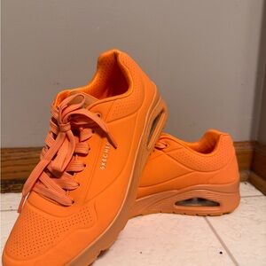 Skechers Bright Orange Athletic Shoes